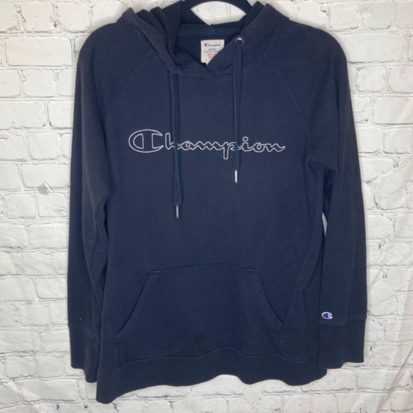 Vintage Champion navy blue Hoodie - Size Medium - Picture 5 of 7